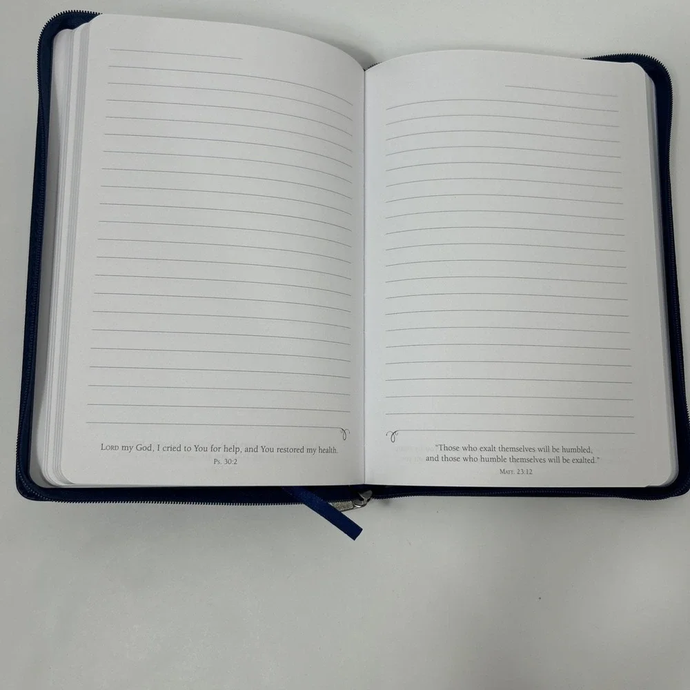 Be Still And KNOW, Navy Faux Leather Journal Christian Art Gifts Journal